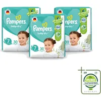 Pampers 3 x – Luiers – Active Baby Dry Maat 7 – 30 Luiers - Grootverpakking - Vaatwasstrips - Luiers Voor Baby - Droge Luiers - Comfortabele Luiers - Langdurige Droogheid - Huidbescherming