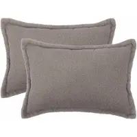 vidaXL Kussensloop 2 st HOUTEN Lichtgrijs 30 x 50 cm Bouclé