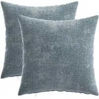 vidaXL Kussensloop 2 st HEERLEN Lichtblauw 35 x 35 cm Chenille Stof