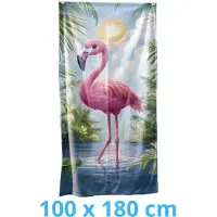 Mariall Kleurrijke strandlaken 100x180 cm met flamingo – microvezel – sneldrogend