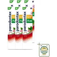 Parodontax 6 x - Tandpasta - Herbal Twist - Ginger & Mint - 75ml - Wasstrips - Bloedend Tandvlees - Tandplak - Gember - Munt - Tandvleesbescherming