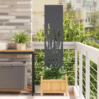 Syfax Privacy scherm voor de tuin, antraciet, 32 x 140 cm, gemaakt van koudgewalst staal