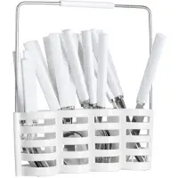Dekoracja domu G??o Plastic bestekset met standaard - 24 stuks, wit