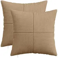 vidaXL Kussensloop 2 st ALMELO Bruin 40 x 40 cm corduroy