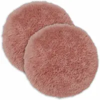 vidaXL Kussensloop 2 st HEERLEN Roze Diam. 40 cm PV Fleece