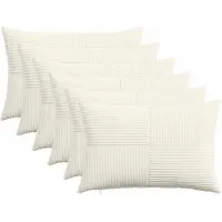 vidaXL Kussensloop 6 st ALMELO Crèmekleurig 50 x 75 cm corduroy