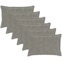 vidaXL Kussensloop 6 st HOUTEN Lichtgrijs 50 x 70 cm Nep Konijnenbont