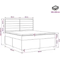 vidaXL Boxspringbed met matras Donkergrijs 180 x 200 cm Stof