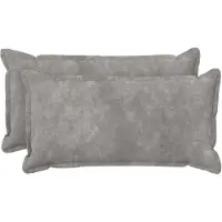 vidaXL Kussen met kussen HOUTEN 2 st Lichtgrijs Microfiber Fleece