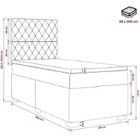 vidaXL Boxspringbed met matras, lichtgrijs, 80 x 200 cm, fluweel