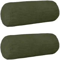 vidaXL Kussensloop 2 st HEERLEN Groen Ø 15 x 40 cm corduroy