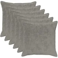 vidaXL Kussensloop 6 st HOUTEN Lichtgrijs 55 x 55 cm Nep Konijnenbont