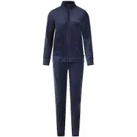 Charlie Choe dames huispak velours met rits - Navy - Donkerblauw / XL