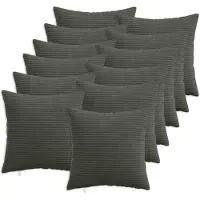 vidaXL Kussensloop 12 st HEERLEN Antracietkleurig 50 x 50 cm corduroy