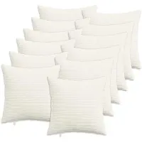 vidaXL Kussensloop 12 st HEERLEN Crèmekleurig 50 x 50 cm corduroy