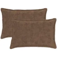 vidaXL Kussensloop 2 st HOUTEN Lichtbruin 30 x 50 cm Nep Konijnenbont