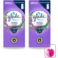 Glade 2 x – Touch & Fresh Navulling – Tranquil Lavender & Aloe – 10 ml - Bulkverpakking - Lavendel en aloë luchtverfrisser - Douchemop - Compacte geurboost