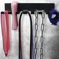 Markenlos Multifunctionele opbergorganizer voor fitnessapparatuur, geschikt voor weerstandsbanden, halterstangen en andere trainingsaccessoires - Robuuste wandopslag voor sportuitrusting