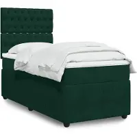 vidaXL Boxspring met matras fluweel donkergroen 90x200 cm