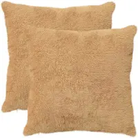 vidaXL Kussensloop 2 st HEERLEN Taupe 55 x 55 cm Nep Konijnenbont