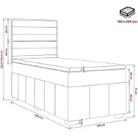 vidaXL Boxspringbed met matras met hoofdeinde Taupe 100 x 200 cm Stof