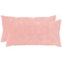 vidaXL Kussensloop 2 st HEERLEN Roze 40 x 80 cm Nep Konijnenbont