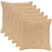 vidaXL Kussensloop 6 st HOUTEN Crèmekleurig 55 x 55 cm