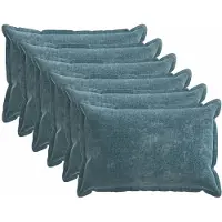 vidaXL Kussensloop 6 st HOUTEN Blauw 50 x 70 cm Chenille Stof