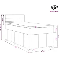 vidaXL Boxspringbed met matras Donkergrijs 80 x 200 cm Stof