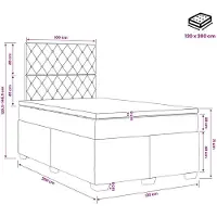 vidaXL Boxspringbed met matras, lichtgrijs, 120 x 200 cm, fluweel