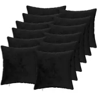 vidaXL Kussensloop 12 st HEERLEN Zwart 40 x 40 cm Flanel