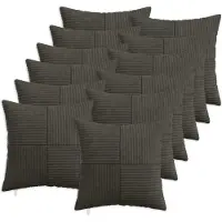 vidaXL Kussensloop 12 st ALMELO Antracietkleurig 50 x 50 cm corduroy