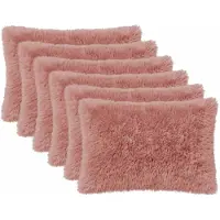 vidaXL Kussensloop 6 st HEERLEN Roze 50 x 70 cm PV Fleece