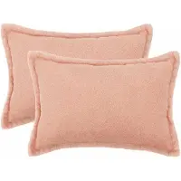 vidaXL Kussensloop 2 st HOUTEN Roze 30 x 50 cm Bouclé