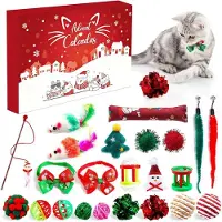 Merkloos Adventskalender voor katten, met 24 verrassingen, voor de kerstperiode