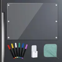 Merkloos Magnetisch whiteboard van acryl, geschikt voor het droog uitwissen, afmetingen 43 x 30 cm, ideaal voor de keuken