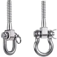 INF Boogvormige schommelhaak 2-pack — roestvrij staal, gladde afwerking voor schommels, hangmatten en hangstoelen