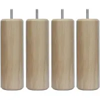 Merkloos Houten voetjes voor lattenbodems, 7 x 7 x 20 cm, 4 stuks