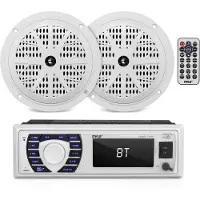 Pyle Marine Ontvanger- en Luidsprekerset – Inbouw LCD Digital Stereo