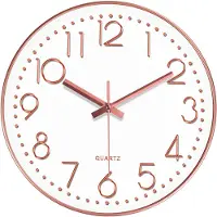 OEM Wandklok - Analoge wijzerplaat - Voor wandmontage - Roségoudkleurig - 25 cm