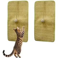 Merkloos Krabbelkussen van sisal, 50x25 cm, 2 stuks, met plakband en speeltjes voor katten