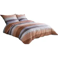 Darymex Exclusive Mia Dekbedovertrek 160x200 cm - Oranje / Bruin / Beige - Gestreept - Met Ritssluiting - Met 2 Kussenslopen 70x80 cm