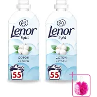 Lenor 2 x Light - Wasverzachter - Katoen - Fris & Zacht - 55 Wasbeurten - Bulkverpakking - Wasverzachter katoen - Douchemop - Wasverzachter fris