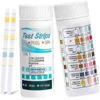 Merkloos Zwembadwater teststrips 7-in-1, 100 stuks, voor zwembaden en spa's