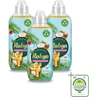 Robijn 3 x - Kokos Sensation - Wasverzachter - Tropische Geur - 33 Wasbeurten - 825 ml - Grootverpakking - Vaatwasstrips - Wasverzachter - Kokosgeur - Wasroutine - Zachte Kleding - Tropisch Geur