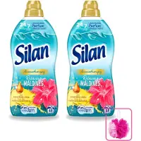 Silan 2 x Aromatherapy - Wasverzachter - Relaxing Maldives - Essentiële Oliën en Langdurige Parfum - 48 Wasbeurten - 1.056L - Bulkverpakking - Wasverzachter - Douchemop - Tropische geur