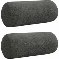 vidaXL - Kussensloop - 2 - st - HEERLEN - Donkergrijs - Ø - 15 - x - 40 - cm - Bouclé