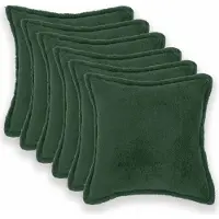 vidaXL Kussensloop 6 st HOUTEN Donkergroen 30 x 30 cm Bouclé