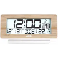 ADE Digitale Alarmklok Bamboe Radiogestuurd - Incl. 2x Aa