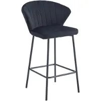 OSKAR Hoker Aventa Zamszowy Czarny 66cm - Stylowe Krzesło Barowe Loft